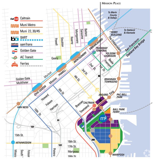 Mapa de transporte - 250 KING Apartments