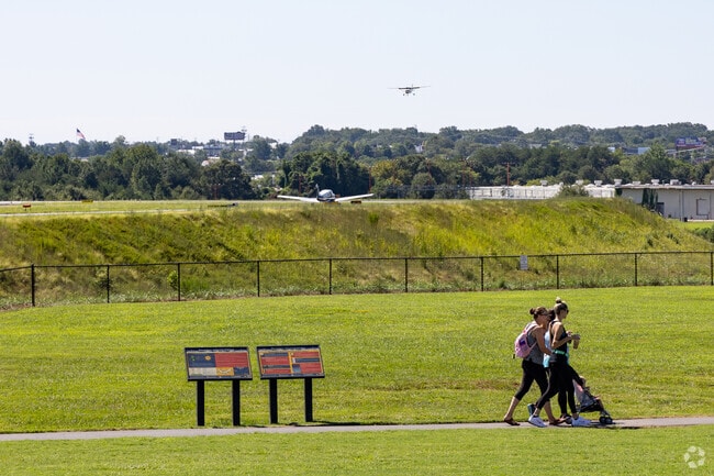 Airport park has a walking track where you can exercise while watching the planes land.