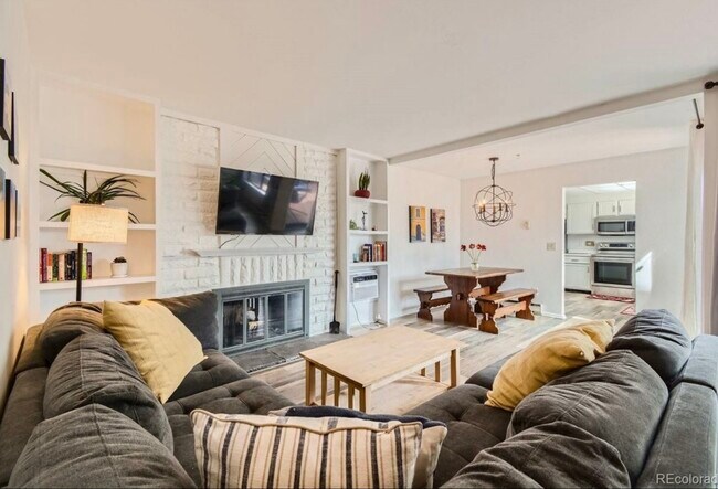 Wood burning Fireplace in living room - 2477 S Victor St