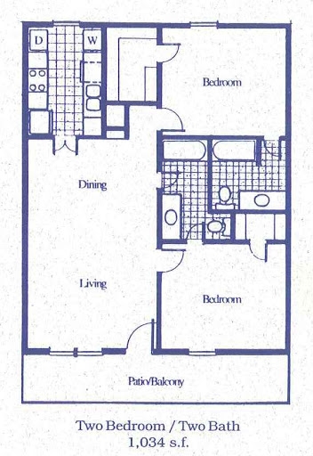 2BR/2BA Standard - Oak Hill Apartments