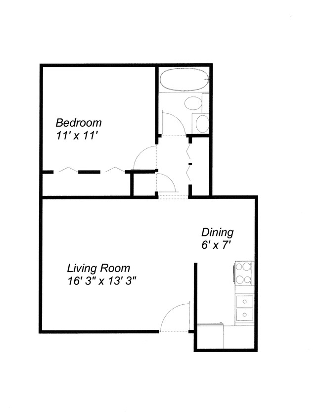 1HAB/1BA - Hilltop North & South Apartments