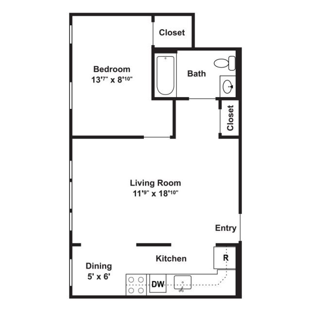 Una habitación - West Park Apartments