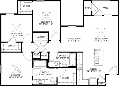 Plano de planta - Pioneer Crossing Diboll