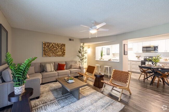 2BR, 1BA - 840SF - Living Room - Solstice CO