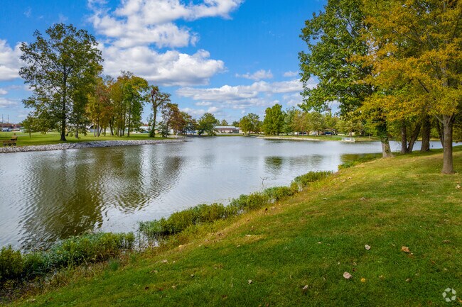 The serene lake at Drost Park is a haven for local wildlife and a delight for visitors.