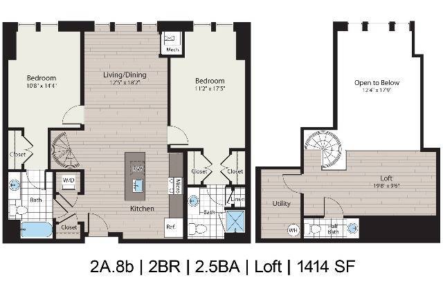 2A.8b 2BD/2.5BA Loft 1414 SF - ICON Residences at The Rotunda
