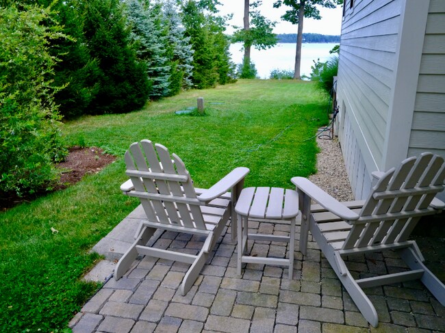 Patio with view of the bay - 269 Durham Point Rd