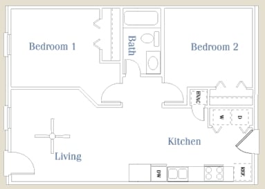 2BR/1BA - Hampton Village