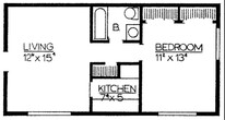 1 Bed, 1 Bath Model