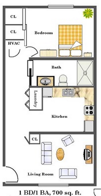 1BR/1BA - Brent Gardens Apartments