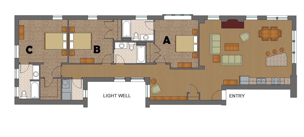 Plano de planta - Washington Ave Apartments