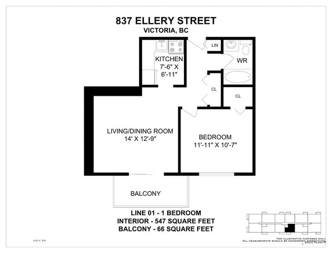 Floorplan - Ellery Street Apartments