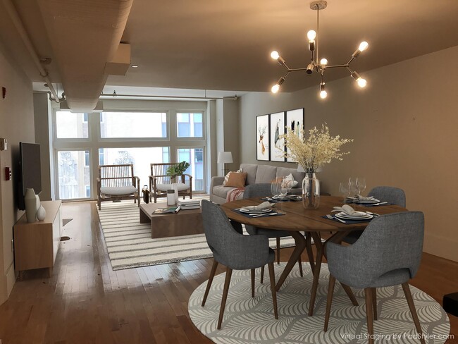 Virtual Staging of Living/Dining Rm - 1615 Walnut St