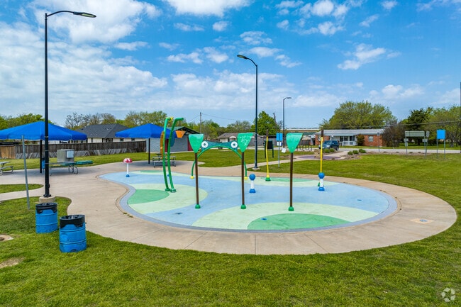 The splashpad at Walter E. Luedeke Park is a common activity during the summer.