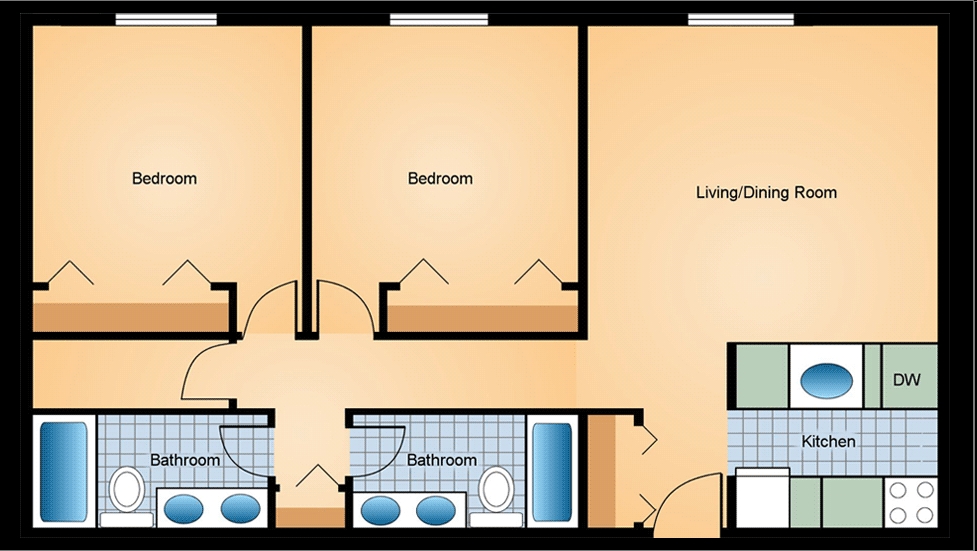 2BR/2BA - Town Square