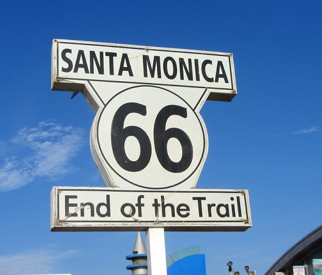 Historic Route 66 ends at the Santa Monica Pier, where it could go no farther