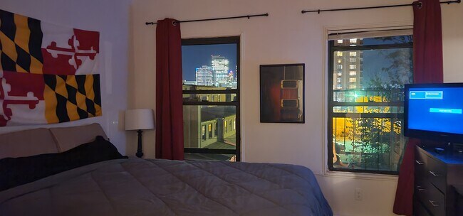 Night view from bedroom, faces Jersey City - 407 1st St