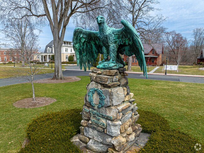 The War Eagle Monument on Windsor Green honors patriots.