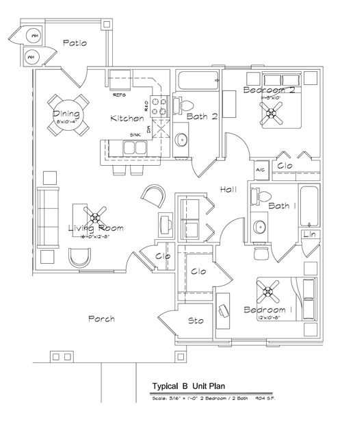 2BR/2BA - Cole Creek Apartments