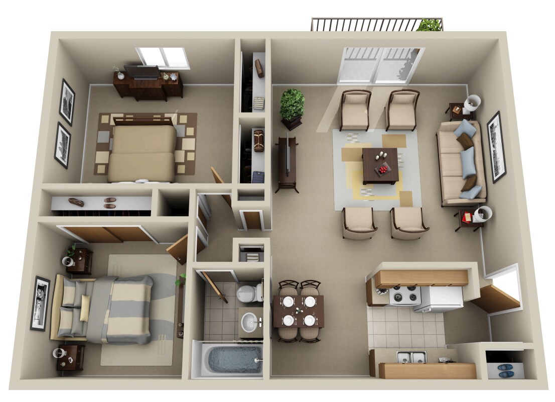 Euclid Apartments – 2 Bedroom 1 Bathroom