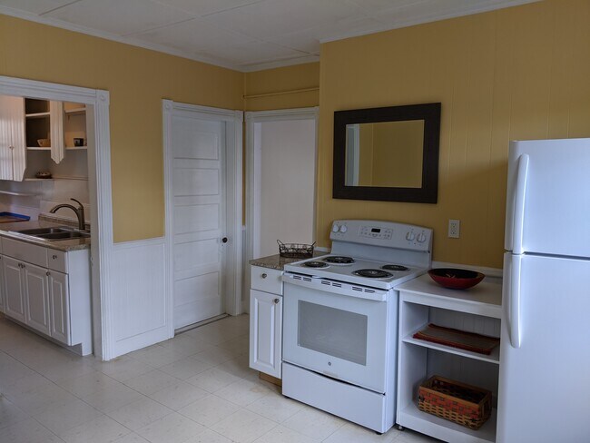 Cocina con electrodomésticos nuevos, gabinetes inferiores y un grifo - 15 Powsland St