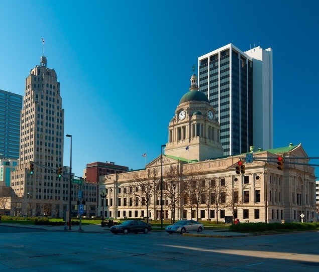 The impressive Allen County Courthouse is a historic landmark completed in 1902