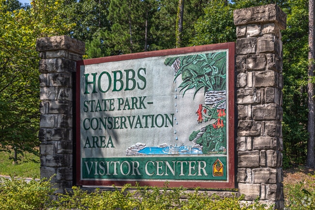 The Hobbs State Park-Conservation Area spans over 12,000 acres, south of Beaver Lake.