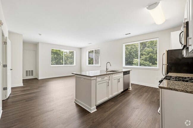 2BR, 2BA - 1,320SF - Kitchen and Living Room - One Glover