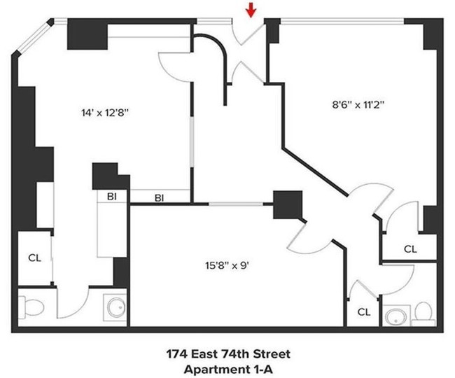 Plano de planta - 174 E 74th St