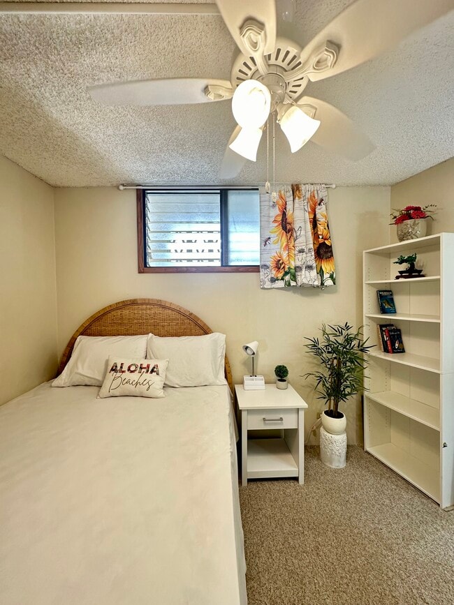 Queen size bed w/ a new night stand and bookcase - 469 Ena Rd