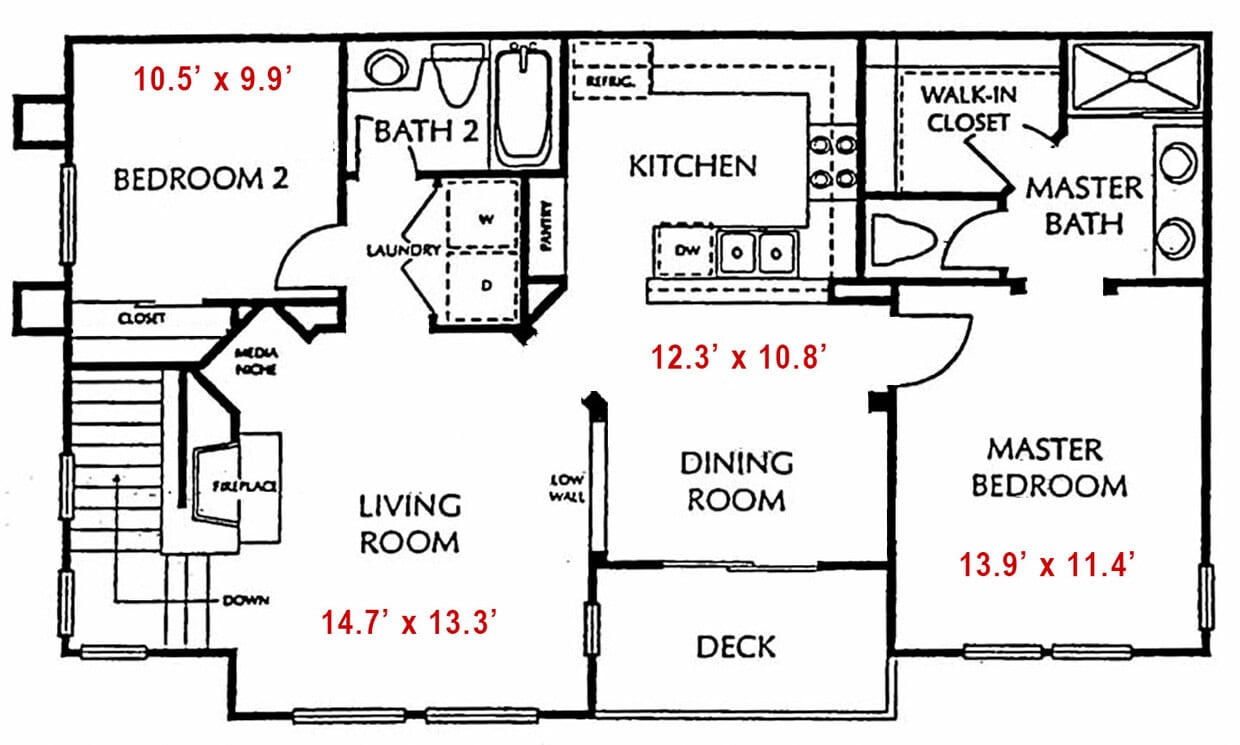 floor plan & dimensions - 3767 Carmel View Rd