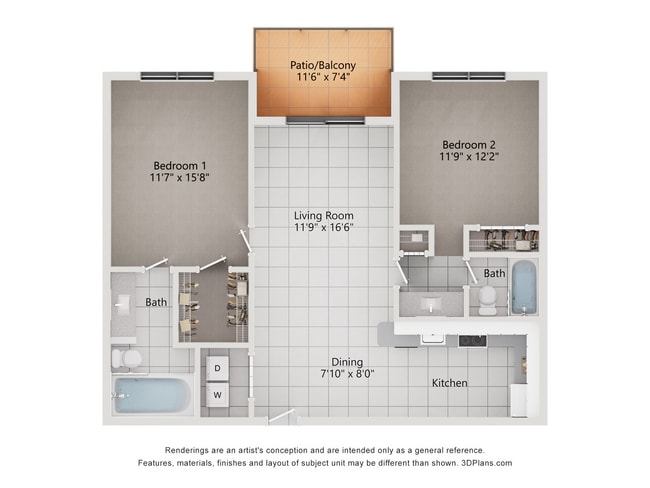 B6_2Bed_2Bath_1084 Sq Ft - 4120 at Palm Beach Gardens