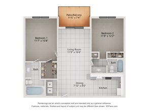B6_2Bed_2Bath_1084 Sq Ft - 4120 at Palm Beach Gardens