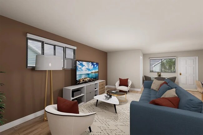 Virtually staged 2nd floor living room - Student Housing Near USC Univ Southern Calif