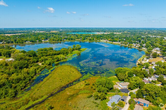 Lakemoor is centered around the 90-acre Lily Lake, offering scenic views of the glacial waters.