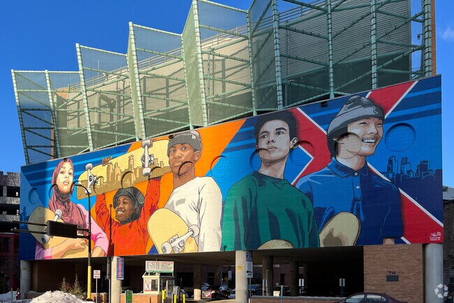 Mural across from First Ave St is in Downtown West.