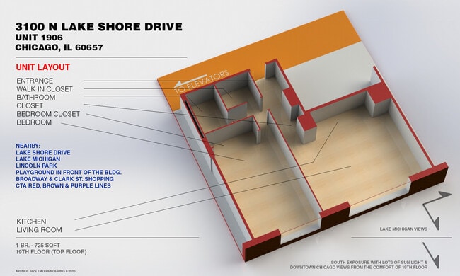 Unit Layout - 3100 N Lake Shore Dr