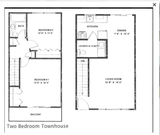 Rosewood Park Apartments – 2 Bedroom 1.5 Bath
