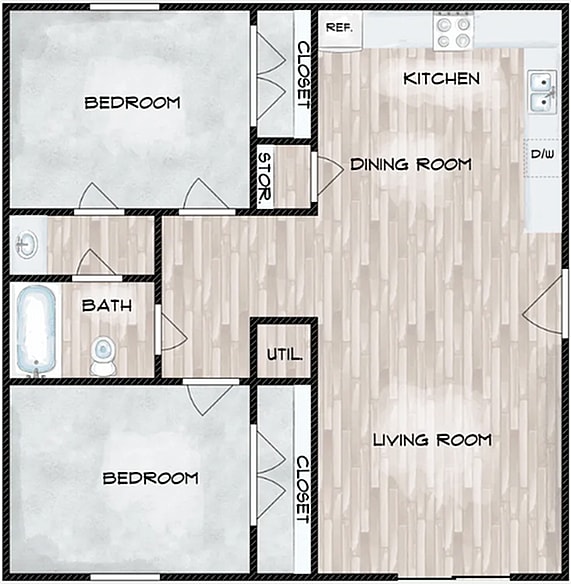 Dos camas - The Wallace Apartments