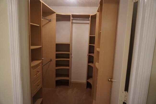 Walk in closet with built in shelves - 124 River Oaks