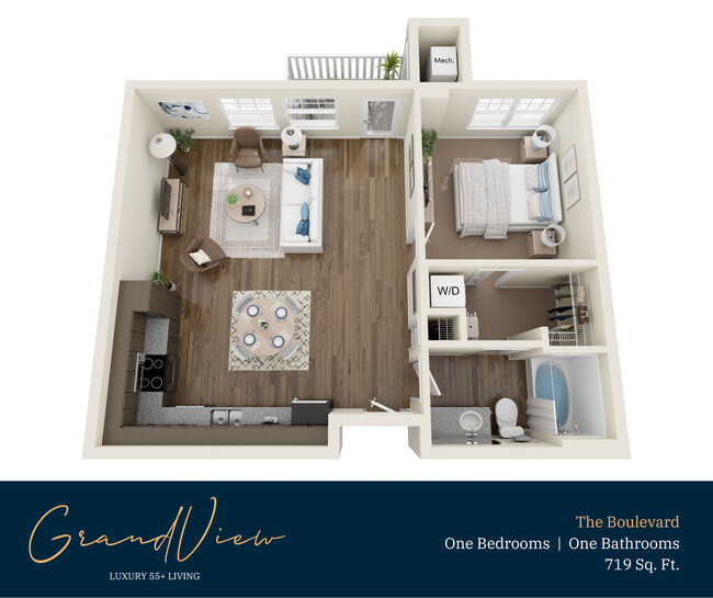 Boulevard Floor Plan - GrandView 55+ Luxury Living