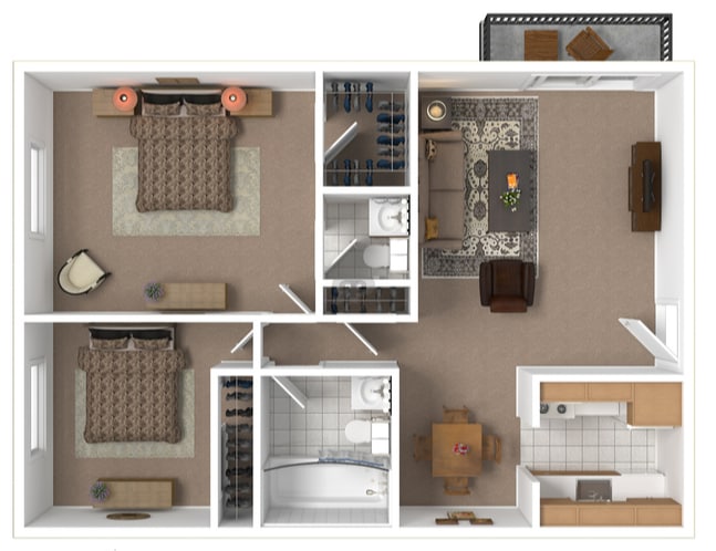 2br layout v2.png - The Views of Mt Airy