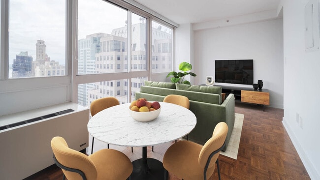 Living Room with Hard Surface Flooring - The Brooklyner