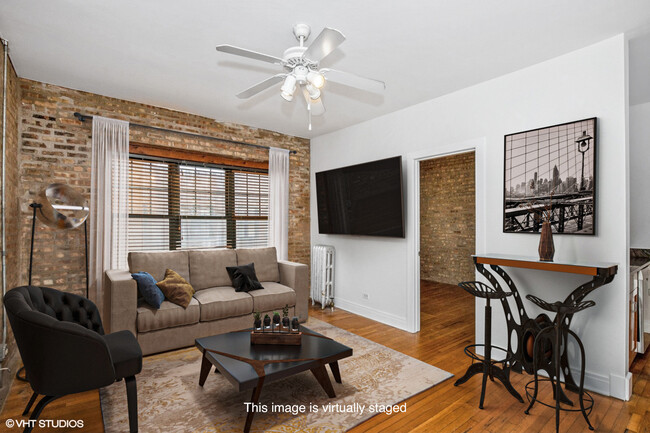 Staged Living Room - 7025 N Sheridan Rd