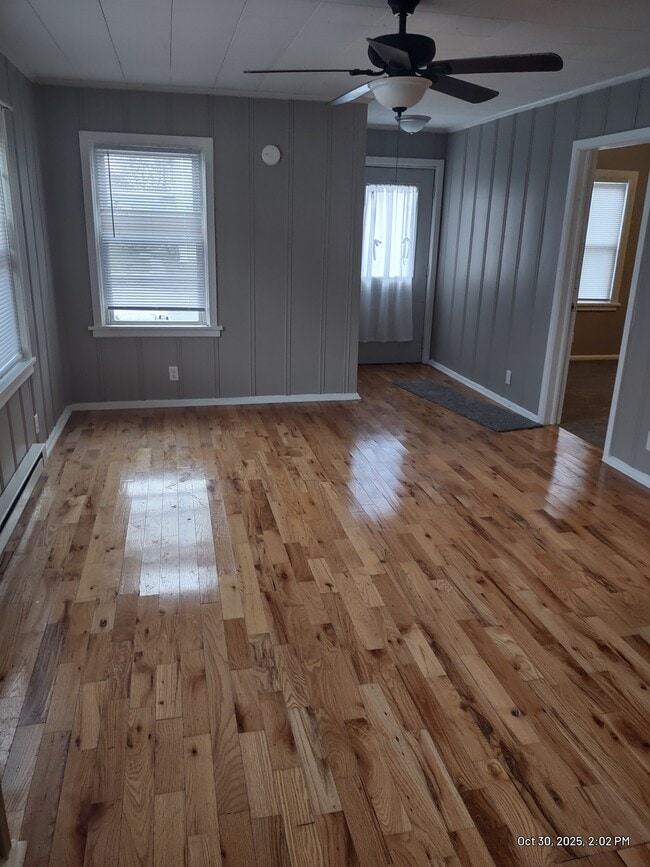 Hardwood floors in the living room and kitchen - 218 Lawrence St