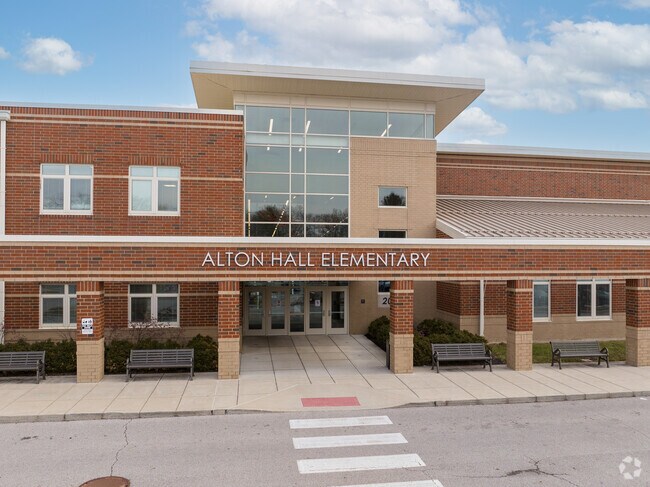 Alton Hall Elementary School has a beautiful newer building nearby.