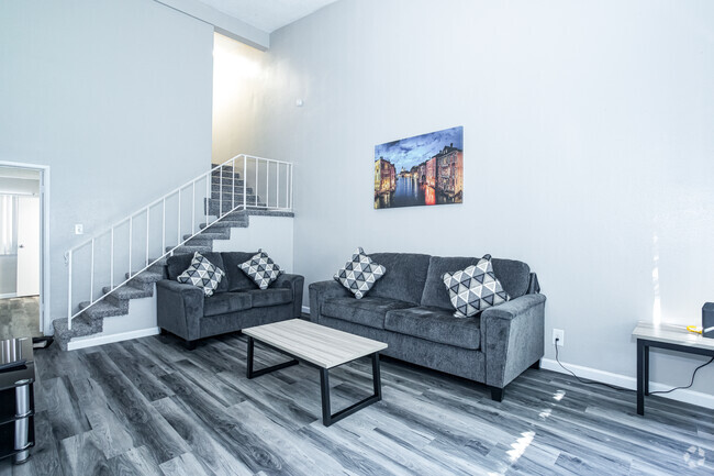 2BR, 2BA Townhome - 1100 SF Upgraded Living Room - The Diplomat Apartments