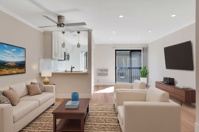 Staged living area - Orange Apartments