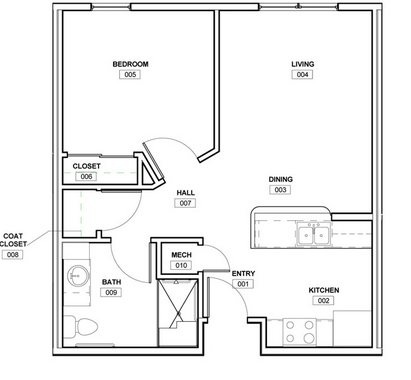 1BR/1BA - Parallel Senior Villas