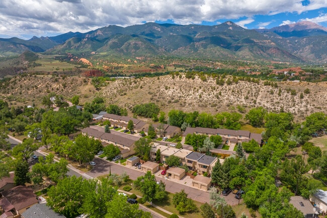 Apartments back right up against the mountains.